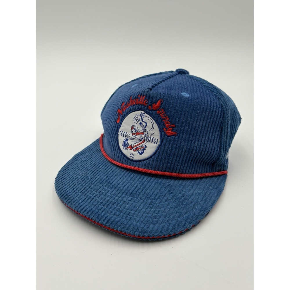 MelonWear Nashville Sounds Corduroy Rope SnapBack Hat Blue Mens Adjustable Cap